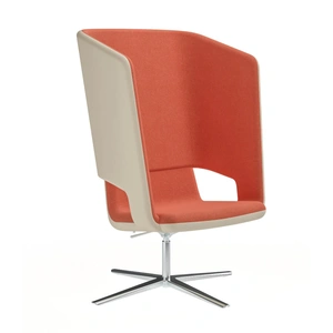 NARBUTAS TWIST&SIT High Back Lounge Swivel Armchair, Metal 4-star Base