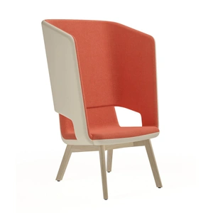NARBUTAS TWIST&SIT High Back Lounge Chair, Wood 4-Leg Base