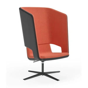 NARBUTAS TWIST&SIT High Back Lounge Swivel Armchair, Metal 4-star Base