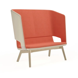 NARBUTAS TWIST&SIT High Back Lounge 2-Seater Sofa, Wood 4-leg Base