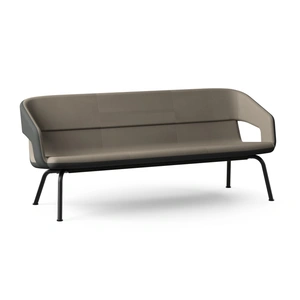 NARBUTAS Twist & Sit Polyurethane Low Back 3-Seater Sofa w/Steel Frame & Base (Fabric 2)