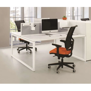 NARBUTAS Nova O 62.9-inch Office 2-Desk Bench w/Metal Frame