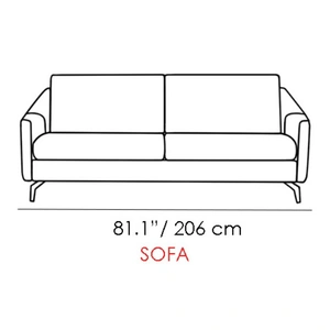 Diven Living Oxa Leather Sofa, Spessorato Creta