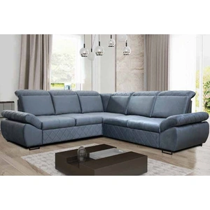 Skyler Design Selly L-Shaped Fabric Convertible Storage Sectional Sofa in Gray