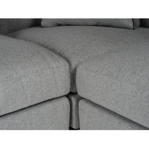 Mobital Flipout L-Shaped Tweed 5-piece Sectional Sofa, Smoke/Black Piping