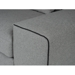 Mobital Flipout L-Shaped Tweed 5-piece Sectional Sofa, Smoke/Black Piping