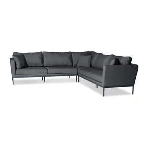 Mobital Huntington Sunbrella Fabric Sectional Sofa, Carbon Grey