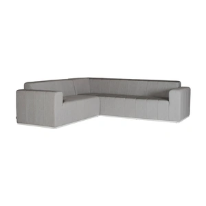 Mobital Redondo Sunbrella Fabric Sectional Sofa, Heather Grey Fabric/White