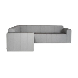 Mobital Redondo Sunbrella Fabric Sectional Sofa, Heather Grey Fabric/White