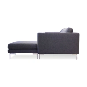 Mobital Taut Tweed Fabric Sectional Sofa, Dark Grey