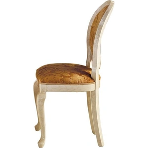 ESF Furniture Melodia Classic Fabric Dining Side Chair, Ivory