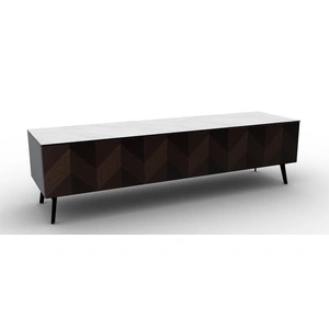 Calligaris Universal Ceramic/Wood Customizable TV Stand w/2 Doors & Drop-Down Door & Metal Legs