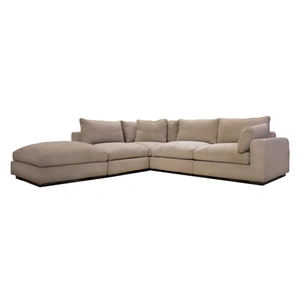 Mobital Onza 5-piece L-Shaped Tweed Fabric Modular Sectional Sofa w/Chaise