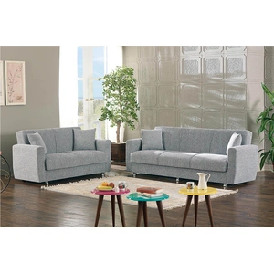 Empire Furniture, USA Niagara Fabric Storage Living Room Set, Grey