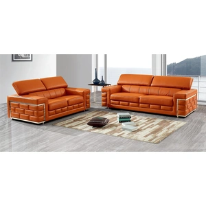 Pantek Furniture SF 800 Italian Leather Living Room Set w/Adjustable Headrest