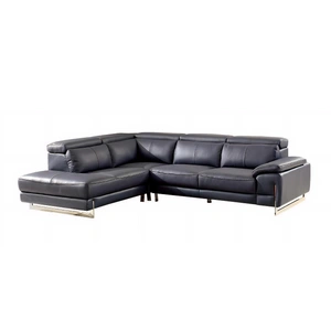 Pantek Furniture SF 836 Italian Leather L-Shape Left Arm Chaise Sectional Sofa w/Adjustable Headrest