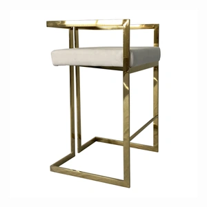 Furnings Timeless Velvet Dining Chair, Gold & Beige