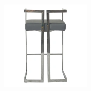 Furnings Timeless Velvet Dining Chair, Gray & Silver