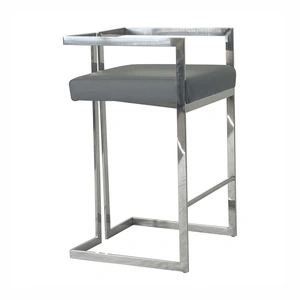 Furnings Timeless Velvet Dining Chair, Gray & Silver