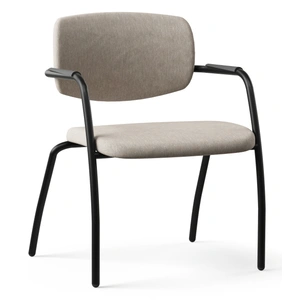 NARBUTAS Gama Visitor Armchair, Upholstered Seat & Back, 4-leg Frame