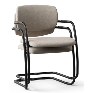 NARBUTAS Gama Set of Visitor Armchairs, Upholstered Seat & Back, Cantilever Frame