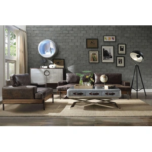 AF Modern Silchester Top Grain Leather Living Room Set