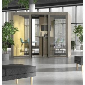 NARBUTAS Silent Room L Large Melamine Soundproof Acoustic Pod w/Glass Door & Glass Back