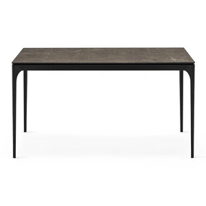 Calligaris Silhouette W63-inch-86.6-inch Rectangular Ceramic/Metal Dining Table, Bronze/Matt Black