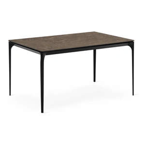 Calligaris Silhouette W63-inch-86.6-inch Rectangular Ceramic/Metal Dining Table, Bronze/Matt Black