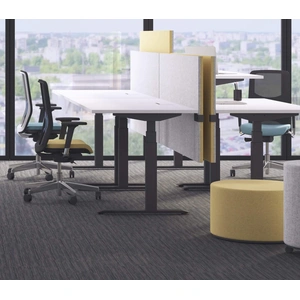 NARBUTAS Active 63-inch Adjustable 3-Column Sit-Stand Office Desk