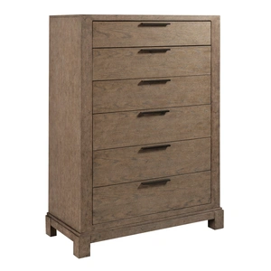 American Drew Skyline Cardell Wood Chest w/6 Drawers, Smoke