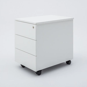 MDD Office Furniture Basic Office Lockable Handleless Mobile Pedestal w/3 Drawers & Pencil Tray