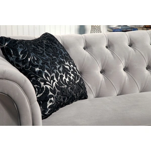 Furniture of America Rotterdam Chenille Fabric L-Shape Sectional Sofa, Warm Gray