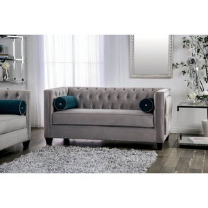 Furniture of America Silvan Fabric Living Room Set, Gray