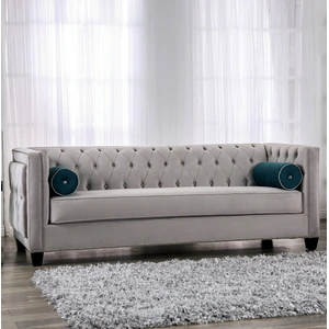 Furniture of America Silvan Fabric Living Room Set, Gray