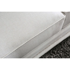 Furniture of America Ilse Chenille Fabric Loveseat, Off-White/Blue