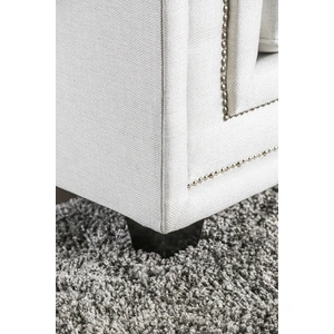 Furniture of America Ilse Chenille Fabric Loveseat, Off-White/Blue