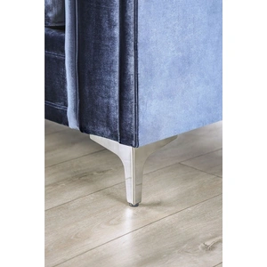 Furniture of America Jodie Microfiber Fabric Sofa, Satin Blue/Silver
