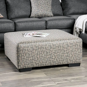 Furniture of America Earl Fabric Square Ottoman, Gray