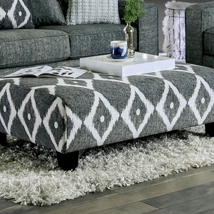 Furniture of America Basie Fabric Ottoman, Gray