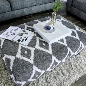 Furniture of America Basie Fabric Ottoman, Gray
