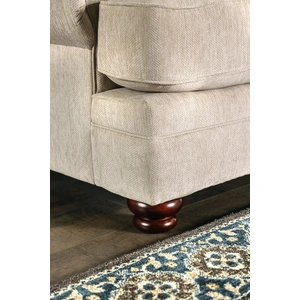 Furniture of America Hatfield Chenille Fabric Loveseat in Cream