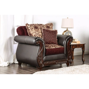 Furniture of America Franklin Fabric/Leatherette/Wood Chair