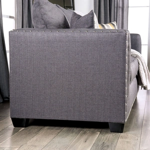Furniture of America Inkom Linen Fabric Sofa in Slate