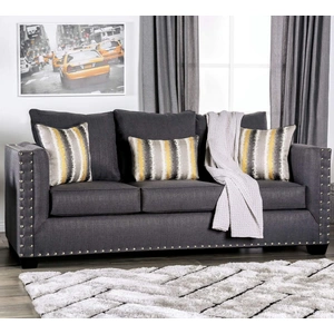 Furniture of America Inkom Fabric Living Room Set, Slate