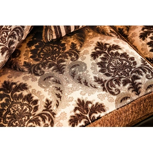 Furniture of America Tilde Chenille Fabric Loveseat, Brown/Dark Walnut