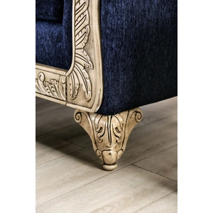 Furniture of America Marinella Chenille Fabric/Wood Loveseat, Royal Blue