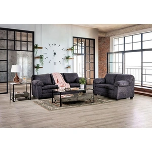 Furniture of America Keswick Fabric Living Room Set, Charcoal