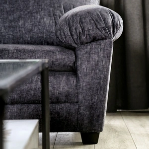 Furniture of America Keswick Fabric Sofa, Charcoal