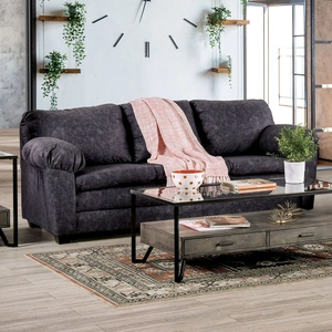Furniture of America Keswick Fabric Living Room Set, Charcoal